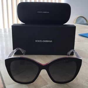 Dolce & Gabbana pink black clear cat eye sunnies